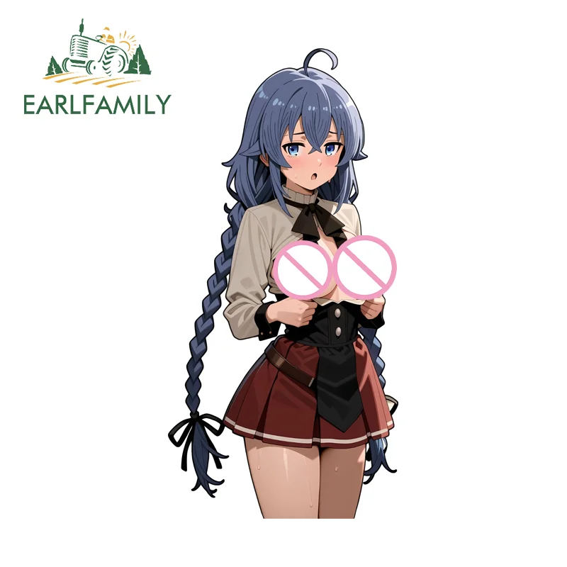 EARLFAMILY Roxy Anime Naked Boobs Sticker Fahionbale Bumper Trunk Windshield Decal Simple Practical Sunscreen Racing Accessories