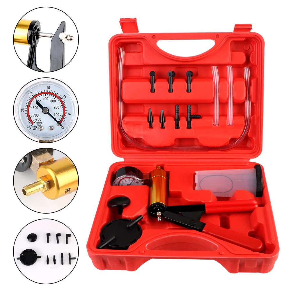 Olie Vacuümpompkit Draagbare Automotive Vloeistoftester Krachtig Oliezuiggereedschap 2 In 1 Set Reparatiegereedschap Auto Handmatige Vacuümpomp