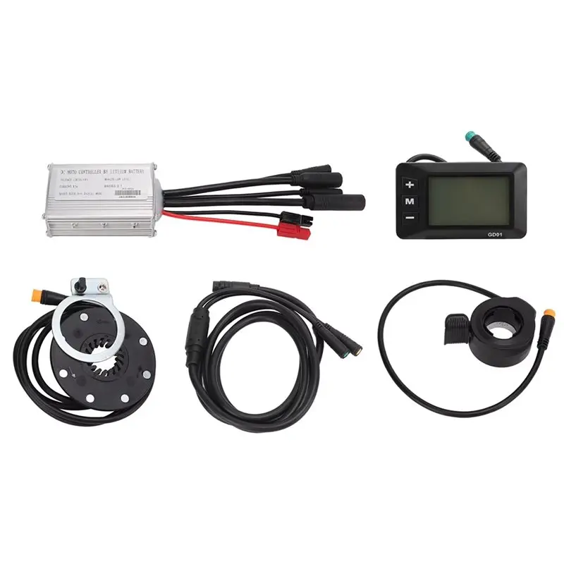 

【CRAFTSMANSHIP 】Electric Bike Motor Controller 15A With GD01 Panel 1 To 2 Cable Fully Waterproof Kit Common Speed 36V 48V