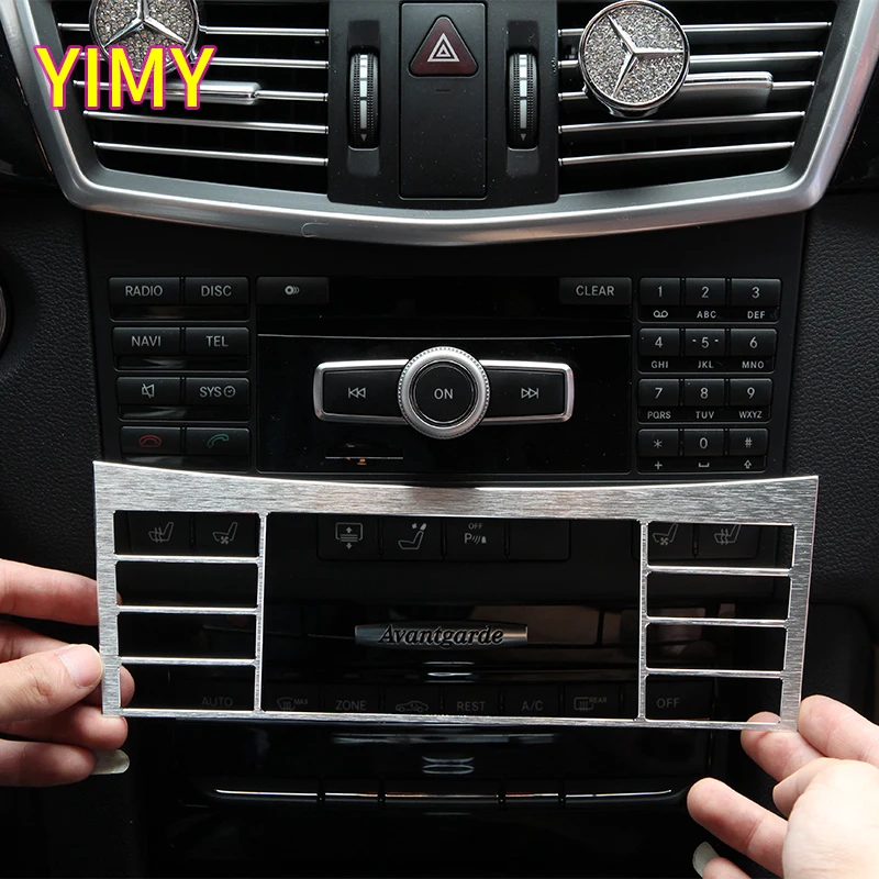 

For Mercedes Benz E Class W212 E200L E260L E300L 2008-2015 Alloy Car Console Air Conditioning CD Panel Button Frame Trim Parts