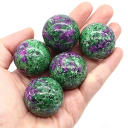30mm Crystal Balls Natural Ruby Zoisite Healing Stones Pocket Spheres Chakra Globe Reiki Bead Mineral Gems Specimen Home Decor