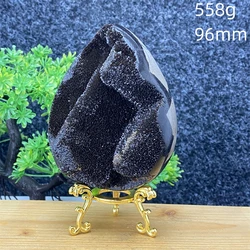 Natural Mineral Crystal Turtle Back Stone Dragon Egg Ornaments Quartz Geode Mineral Specimens Home Decoration