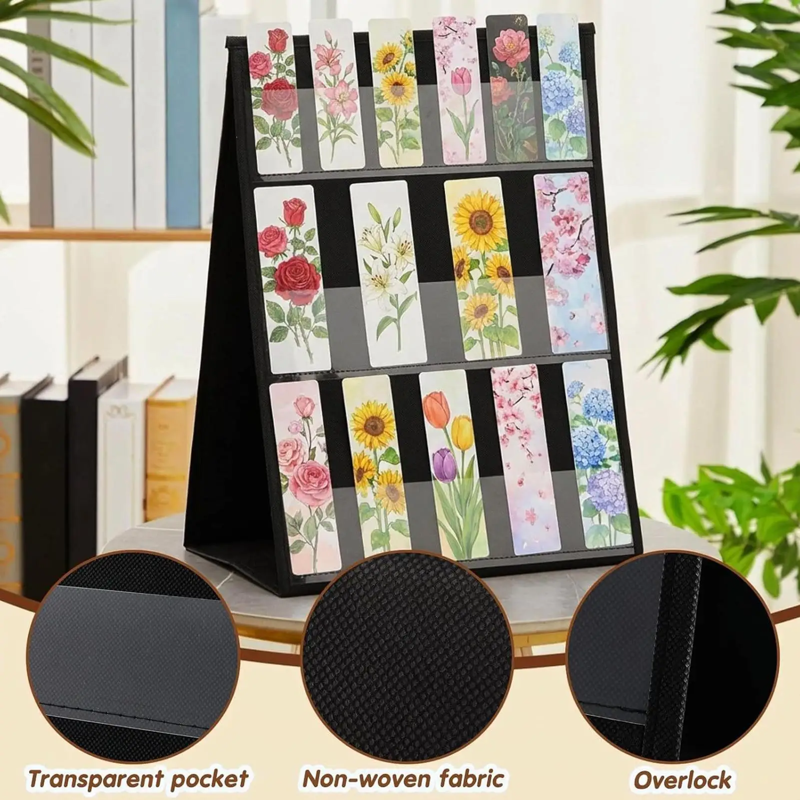 bookmark-holder-display-3-tier-double-sided-bookmark-postcard-stand-book-mark-storage-rack-for-vendors-homeowners-artists