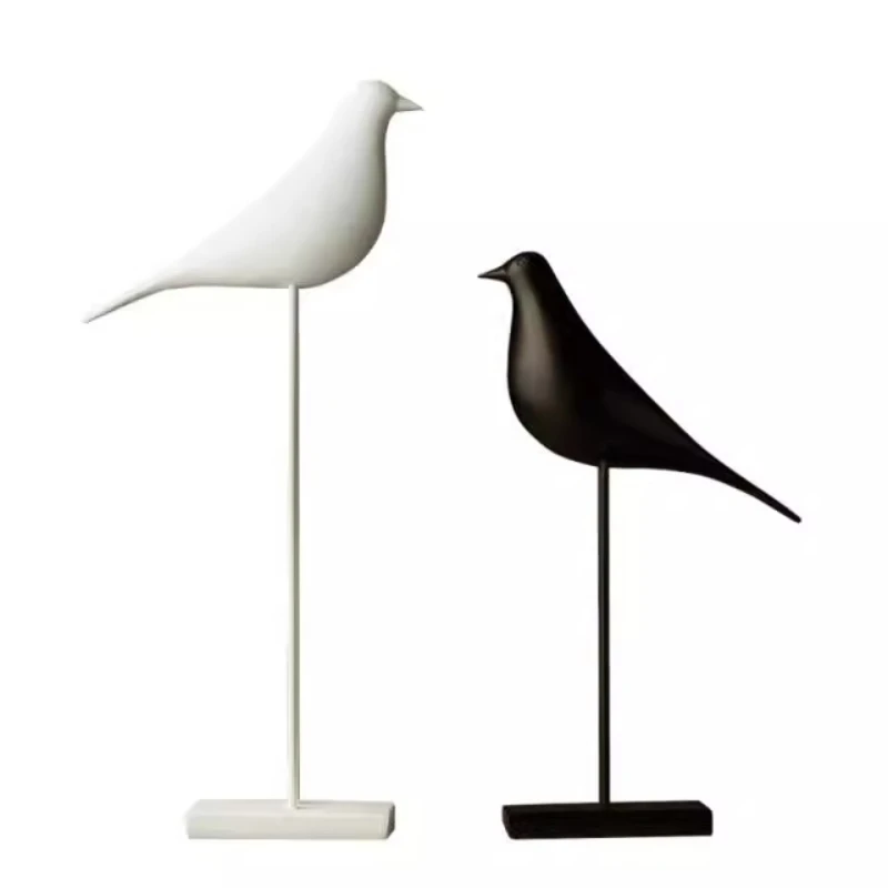 

Cabinet resin creative home craft decorative gift ornament black and white bird