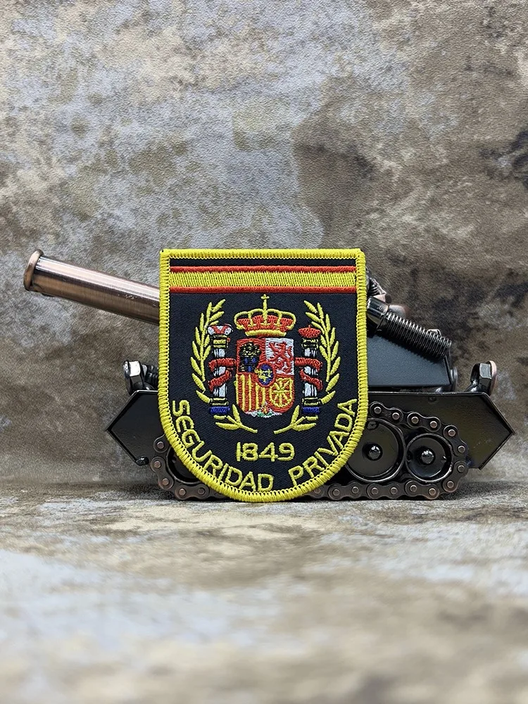 【セール中】スペインのセキュリティパッチ、戦術的な刺繍、精巧で高品質、衣類用、フックまたはアイロン接着