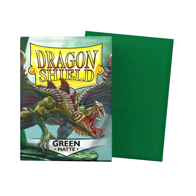 100ct Standard Size Matte Dragon Shield Green Card Sleeves Game For FAB/MTG/DIGIMO/PKM Protector