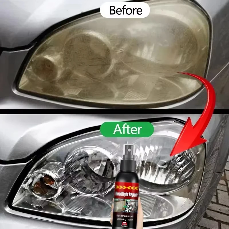Car Headlight Restoration Liquid, Remove Yellowing and Restore Clear Lens Visibility