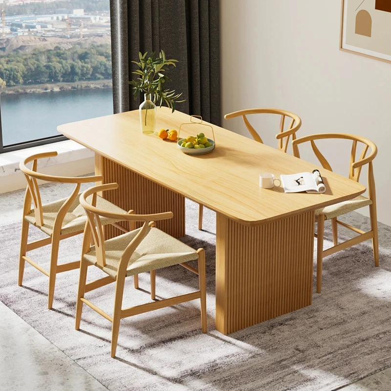 Small Restaurant Entryway Dining Tablewaterproof Italian Lobby Nordic Mobile Dining Table Wood Camping Table