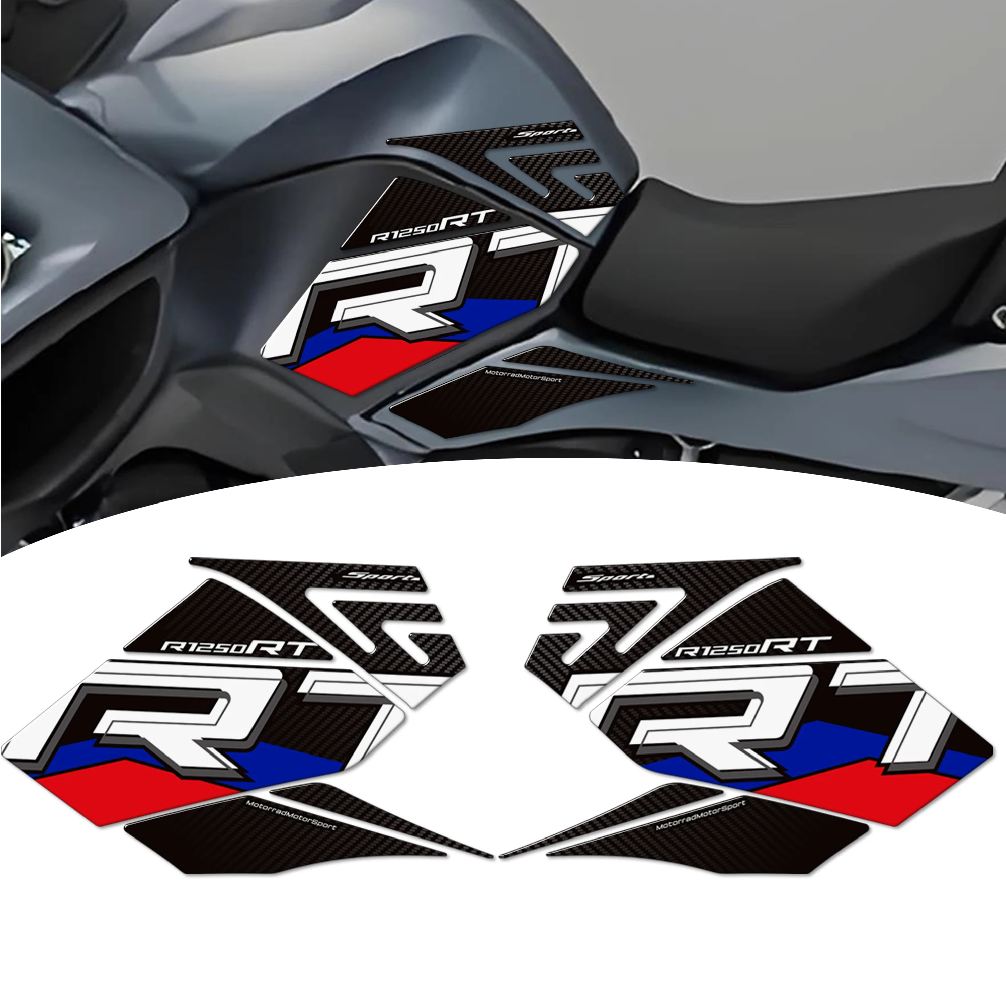 

For BMW R1250RT R1250 RT Trunk Luggage Cases Protector Tank Pad Grips Kit Knee Wheels 3D ADHESIVE Stickers Decals Fairing Fender