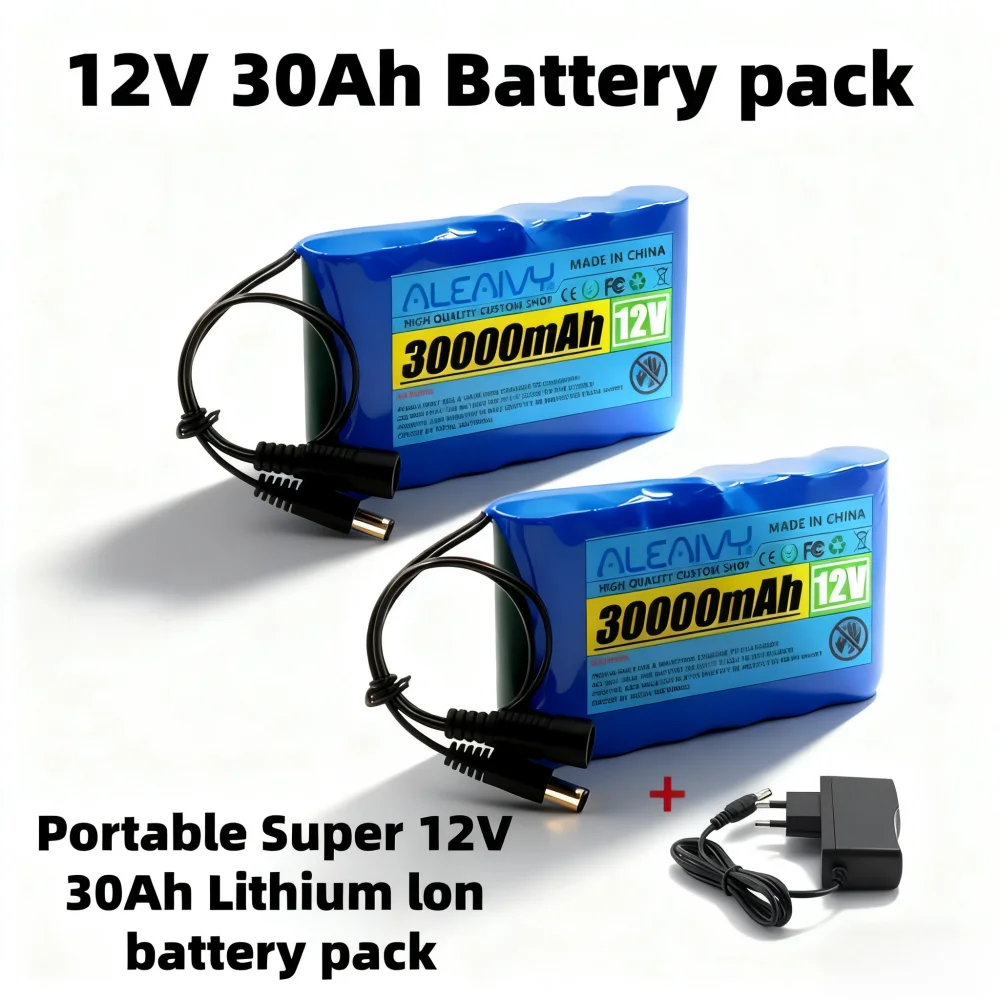 

Portable rechargeable 18650 3S2P 12V 30Ah Battery Rechargeable Lithium Ion Battery Pack,For DC CCTV Cam Monitor+12.6V 1A Charger
