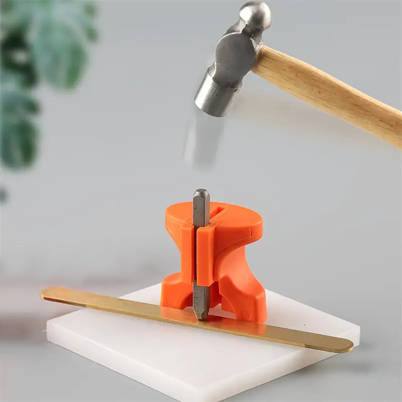 Steel Stamp Holder Safety Punching Clamp Handheld Metal Stamping Tool for Number Letter Die Jewelry Making 6/8/10mm