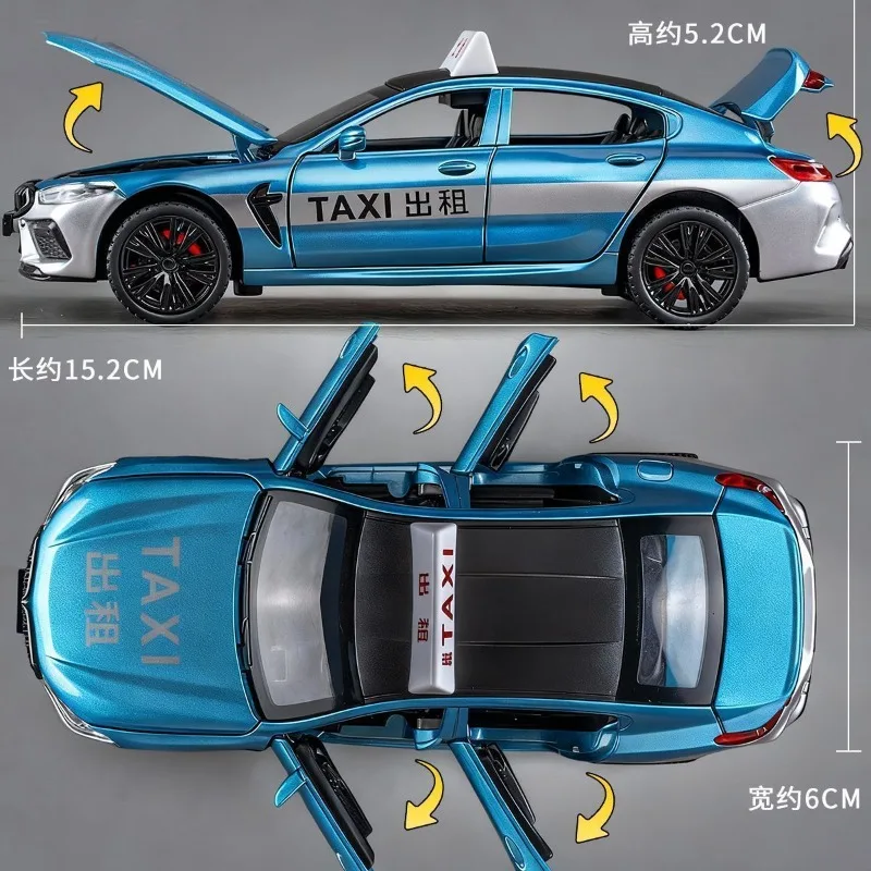 1:32 Scale Taxi Diecast Alloy Model with 6 Open Doors & Multi-Color Options for Collection Gift Home Decor Ornament view 6