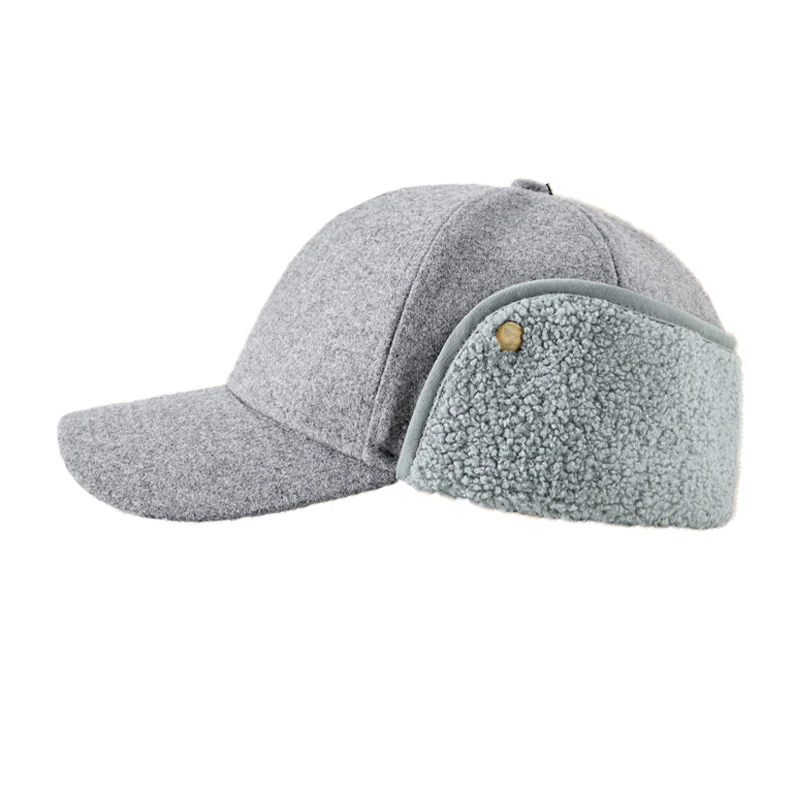 Cap Earflap Men Winter Fleece Hat Visor Sun Protection Warm Accessory For Holiday Running Sport Autumn Cold Weather