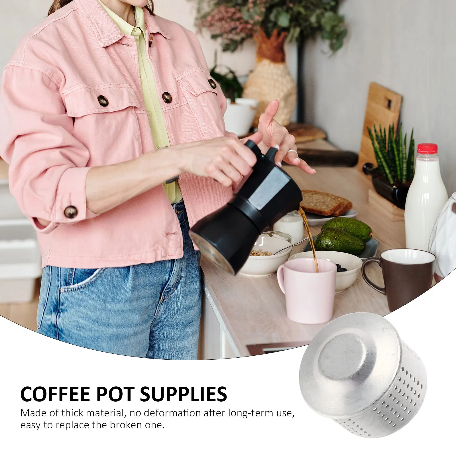 

Aluminum Splashing Proof Cover for Coffee Pot Accessories Uniform Air Hole Design Anti Splashing Rust Resistant Easy Clean