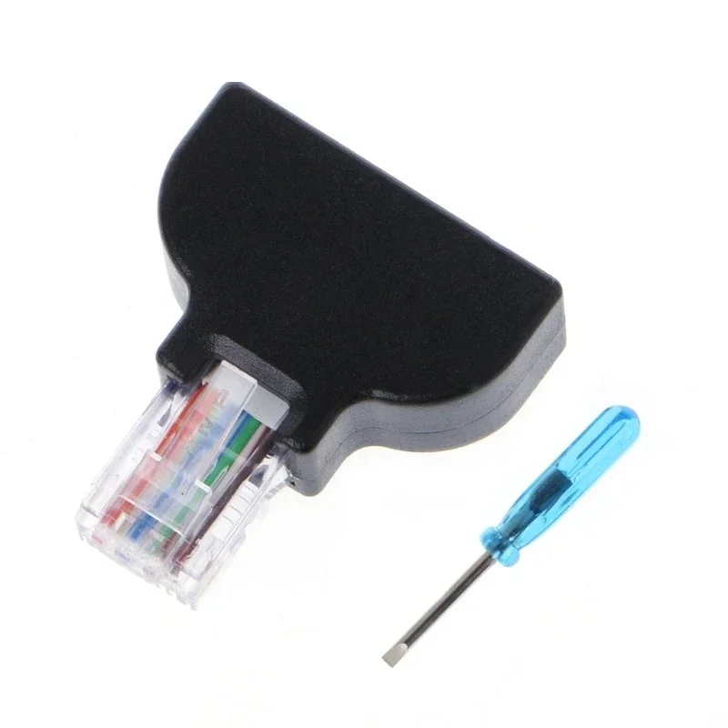 RJ45 إيثرنت ذكر إلى 8 دبوس AV محطة المسمار محول محول كتلة التوصيل لكاميرا CCTV