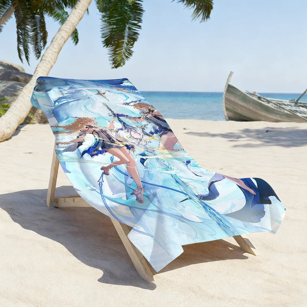 Fleurdelys Cartethyia Wuthering Waves Towel Sports Quick Dry Travel Camping Gear Sandproof Soft Light Large Beach Towel