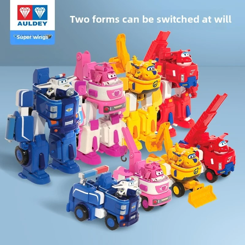 Auldey Super Wings Jett Juego de juguetes de robot combinador transformable, kit de modelo de figura de acción para niños de 3 a 6 años, regalo de cumpleaños