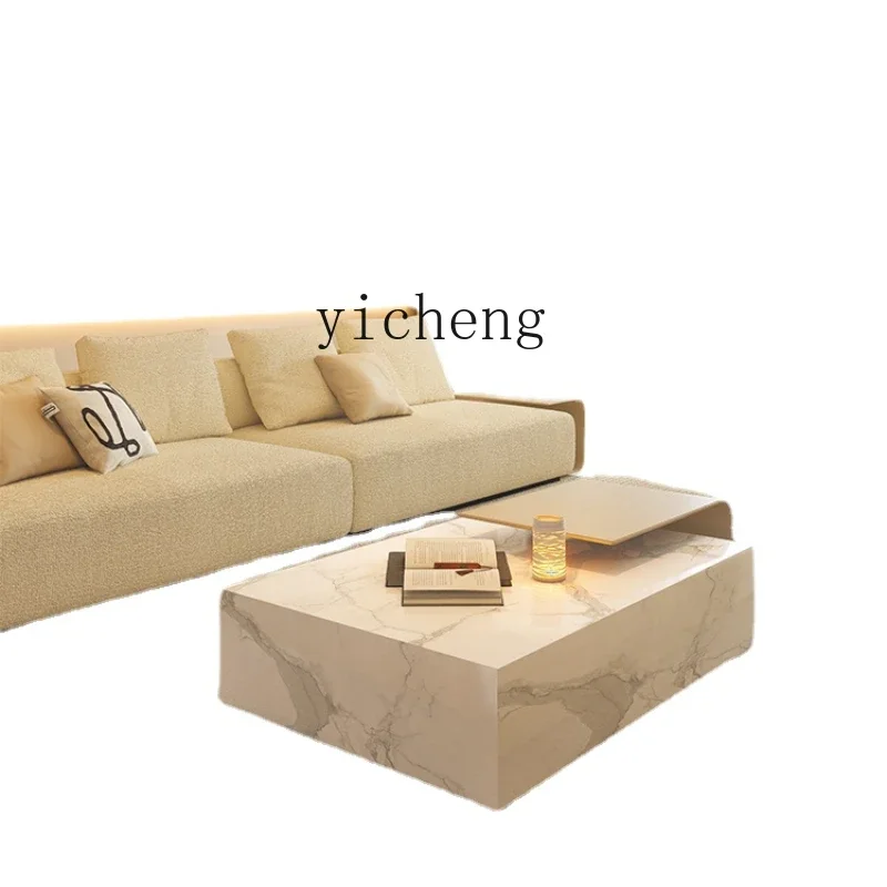 

XL Minimalist Stone Plate Light Luxury Modern Minimalist Nordic Long Direction Home Living Room Tea Table