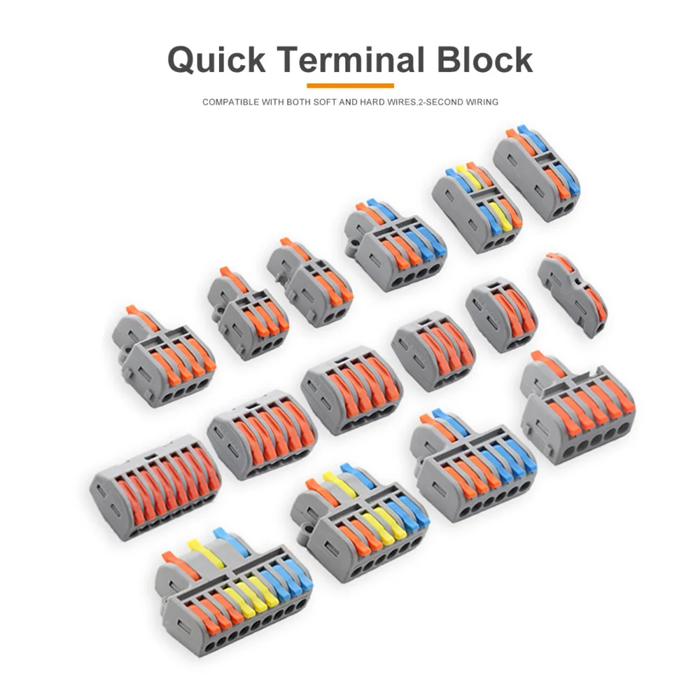 10/50/100PCS Push-in Electrical Wire Terminal Block Connector Fast Universal Lever Wire C Docking Electrical Connection 32A 250V