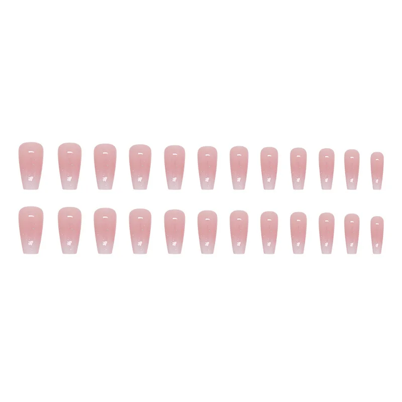 24 pieces of French minimalist diamond nails, pressed nails, women wearing nails, with 1 jelly and 1 nail file image 4