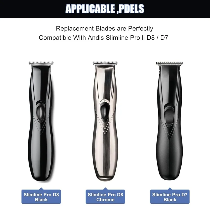 شفرة T بديلة احترافية متوافقة مع أداة تشذيب Andis Slimline Pro Li D7، D8، D7 # 32655، د8 # 32105, # 32400 #6