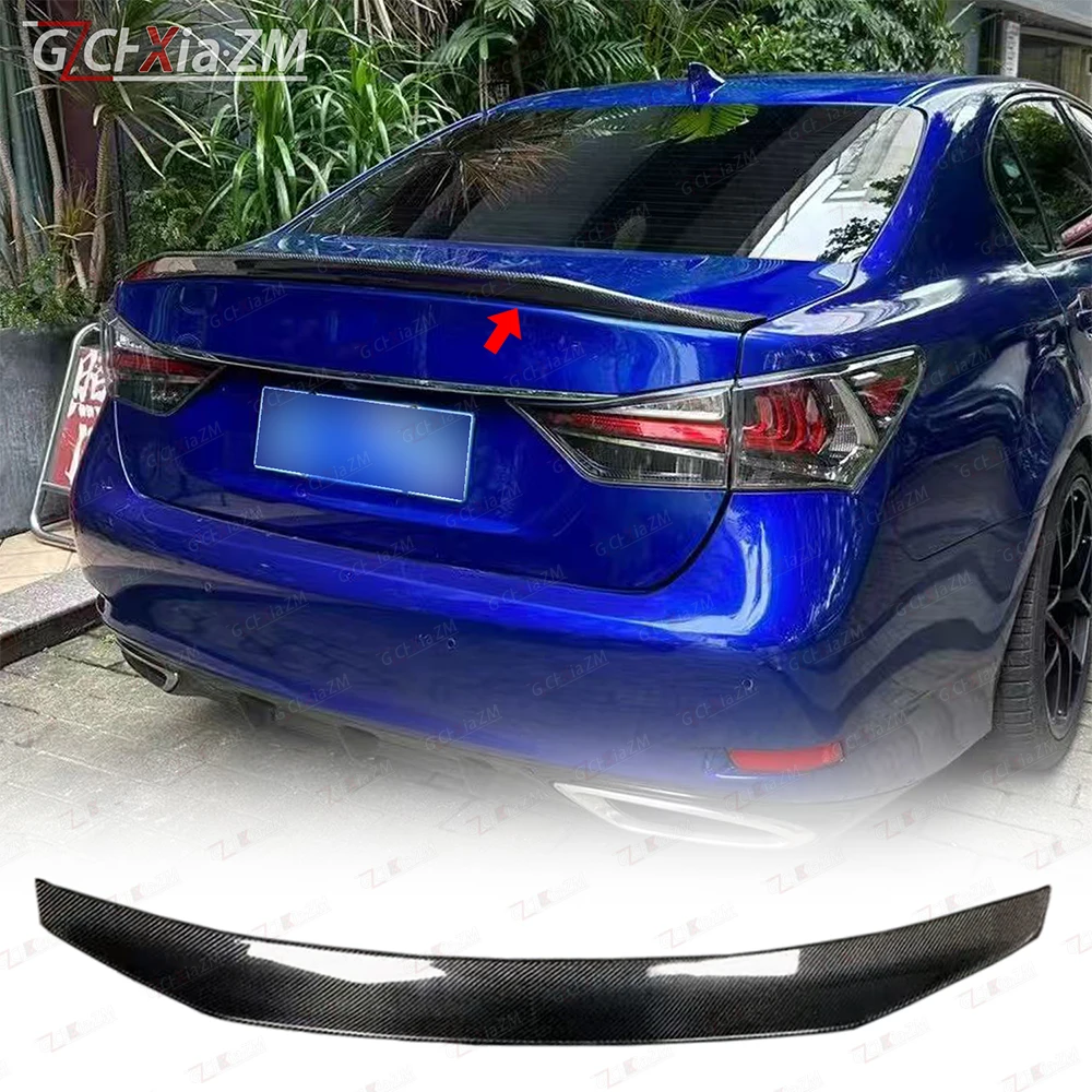 For LEXUS GS GS200 GS300 GS450h GS350 GS-F GS200t 12-17 Car Rear Trunk Tail Wing Body Kit Accessories Real Carbon Fiber Spoiler view 2