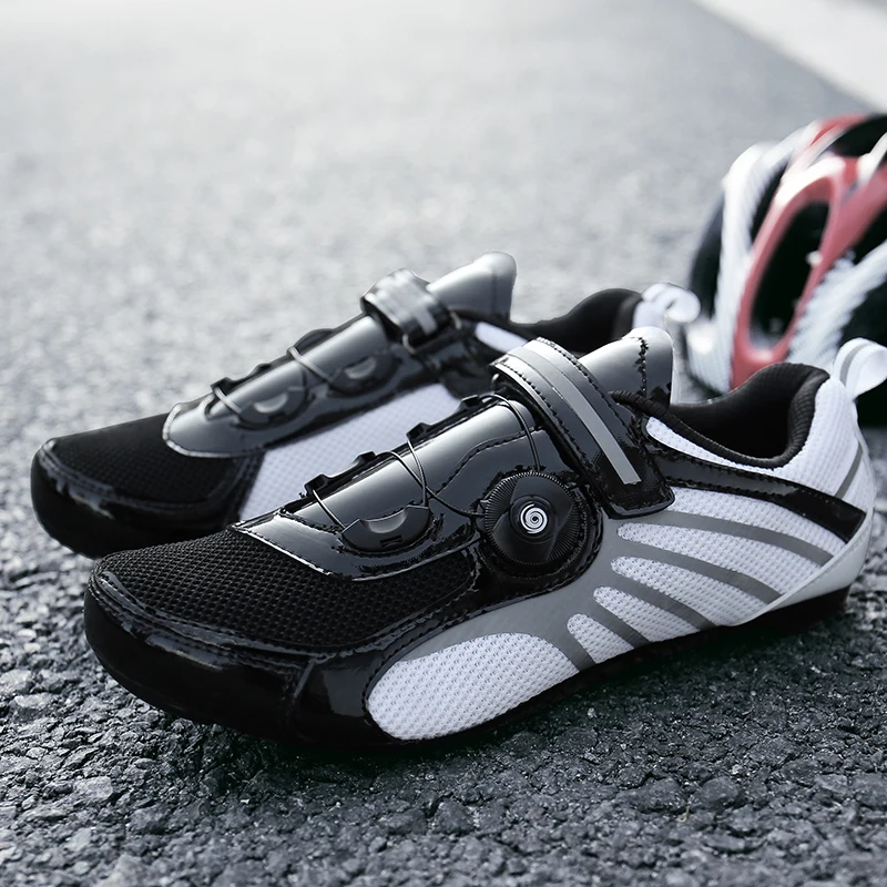 Speed Cycling Shoes for Men and Women, Breathable, Self-Locking, Road Bike, Bicycle Shoes, Rubber Sole, Athletic Racing Sneakers