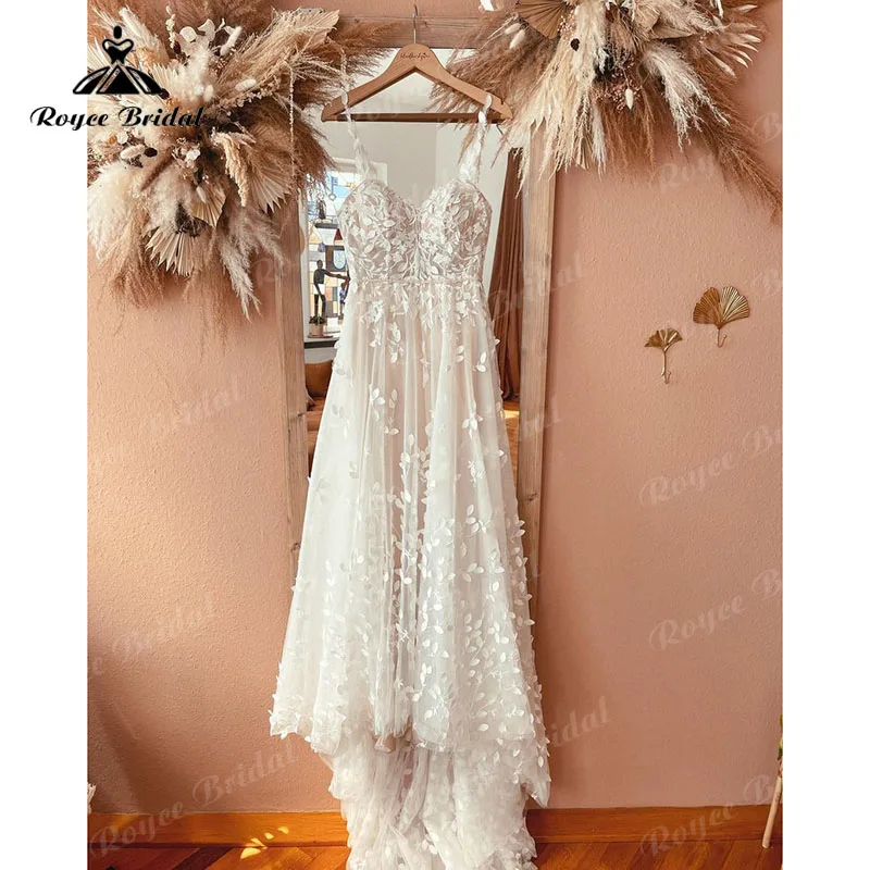 trouwjurk Spaghetti Straps Lace Appliques A Line Boho Wedding Dress with Jacket Vestidos De Novia 2025 Bridal Gown Customized 