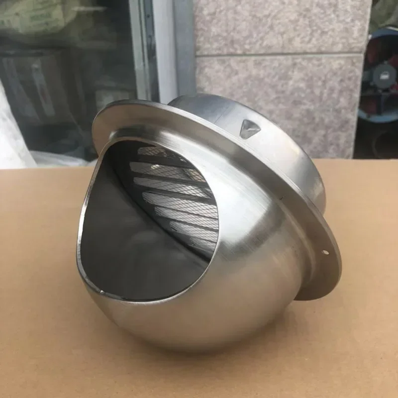 60-120mm Steel ventilation grill wall hole cover extractor hood louver valve exhaust fan pipe Heating Cooling Vent system