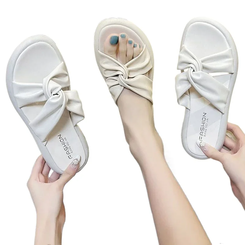 

Высококачественные сандалии, женская летняя одежда, модная Новая Универсальная Нескользящая пляжная обувь на толстой подошве для женщин, Тапочки