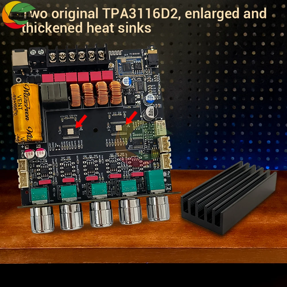 

DC 12-24V 2.1-Channel Qualcomm BT Digital Amplifier Board 50W+50W+100W Tb21Q Qualcomm Qcc3034+Tpa3116 Lossless Aptx Subwoofer