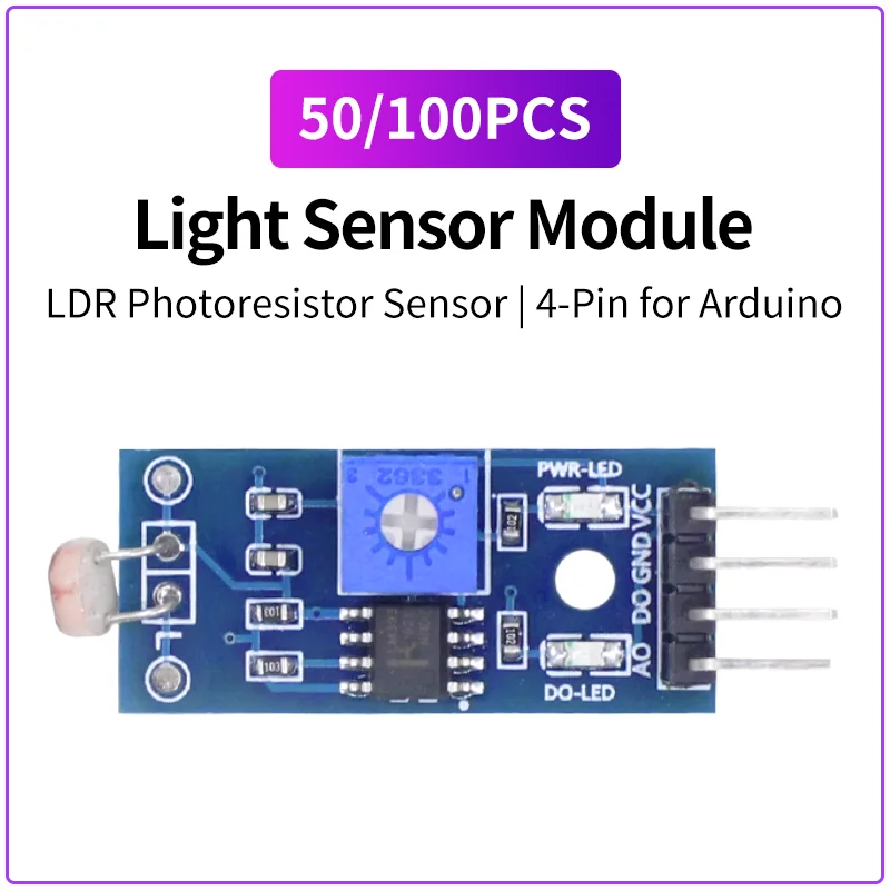 Модуль-светочувствительного-датчика-50-100-шт-4-контактный-фоторезистор-ldr-плата-для-обнаружения-света-для-arduino-uno-r3
