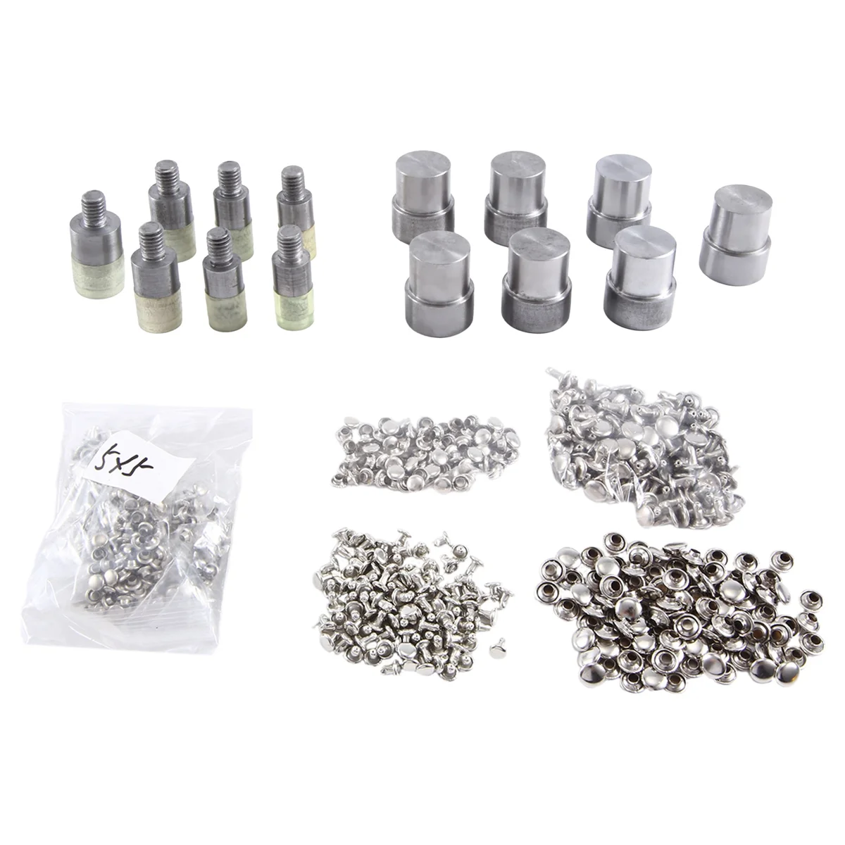 7Sets Double Cap Rivets Dies Mould Tool for Hand Press Machine Size 5mm 6mm 7mm 8mm 9mm 10mm 12mm DIY Craft Supplies