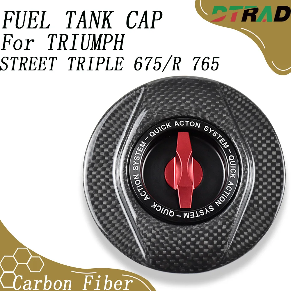 For TRIUMPH STREET TRIPLE 675/R 765 Carbon Fiber Keyless Fuel Filler Caps Motorcycle Quick Plug Release Gas Oil Tank Cover