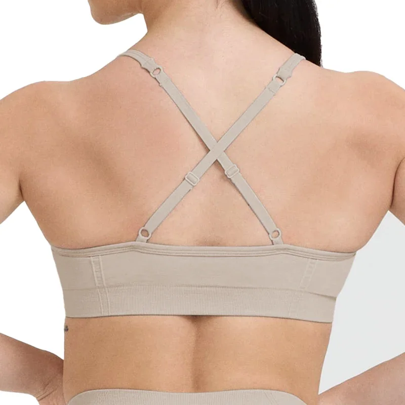 New Effortless Strappy Bralette Seamless Spandex Woman Fitness Elastic Breathable Breast Enhancement Leisure Sports Underwear