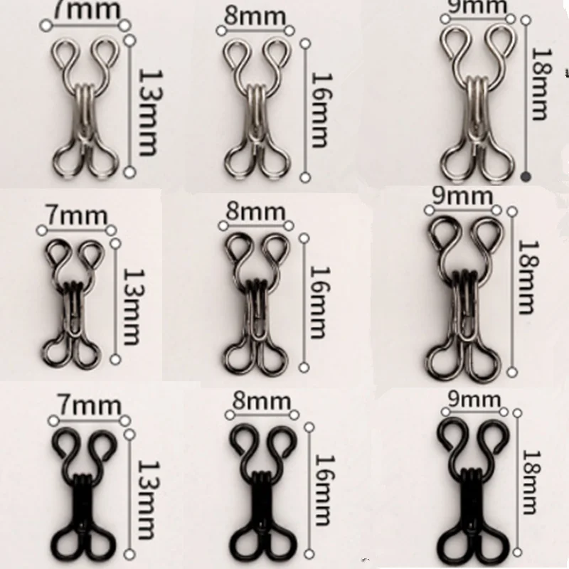 100 Set Invisible Sewing Hook and Eye Closure for Clothing Bra Jacket Hooks Replacement Sewing Craft Buckle Garment Accessories