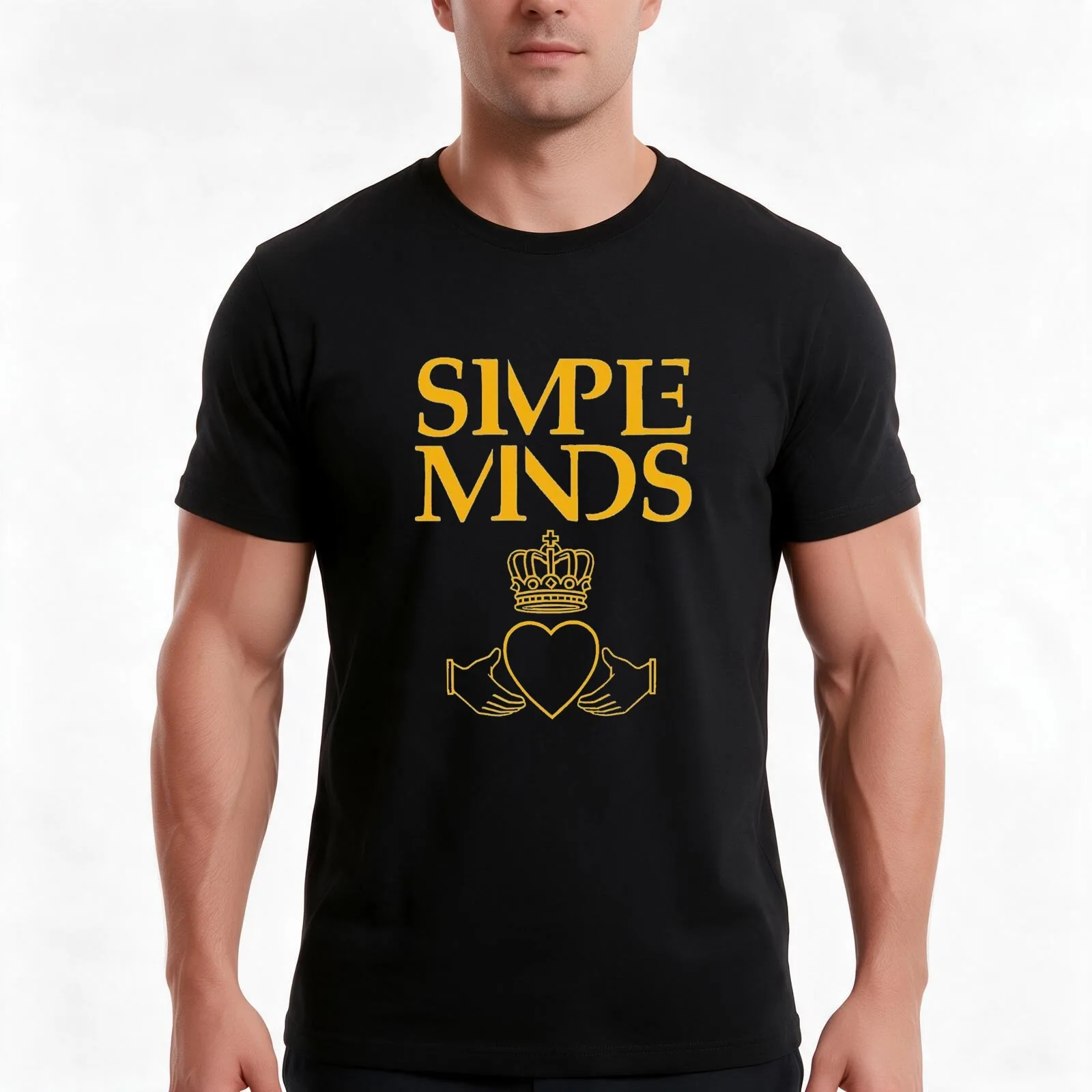 Simple Minds Logo Tri-blend T-Shirt, Summer Casual Cotton Tee, Oversized Streetwear Tops, Vintage Graphic Print, 100% Cotton
