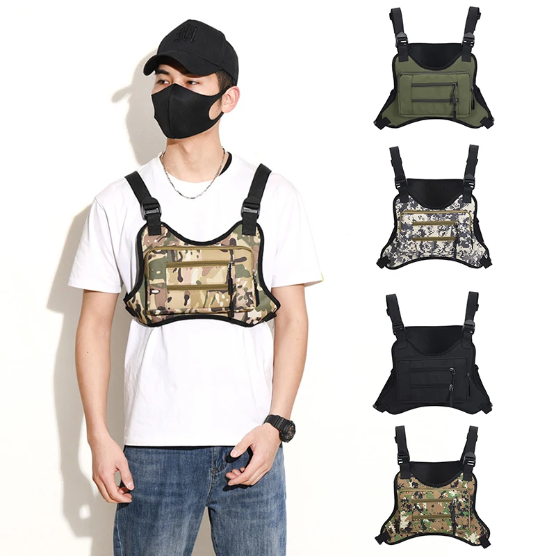 Chest Backpack Man Bag City Jogging Gym Running Tactical Jacket Vest Gym Wallets Sports Phone Pouch Outdoor Camouflage Bag