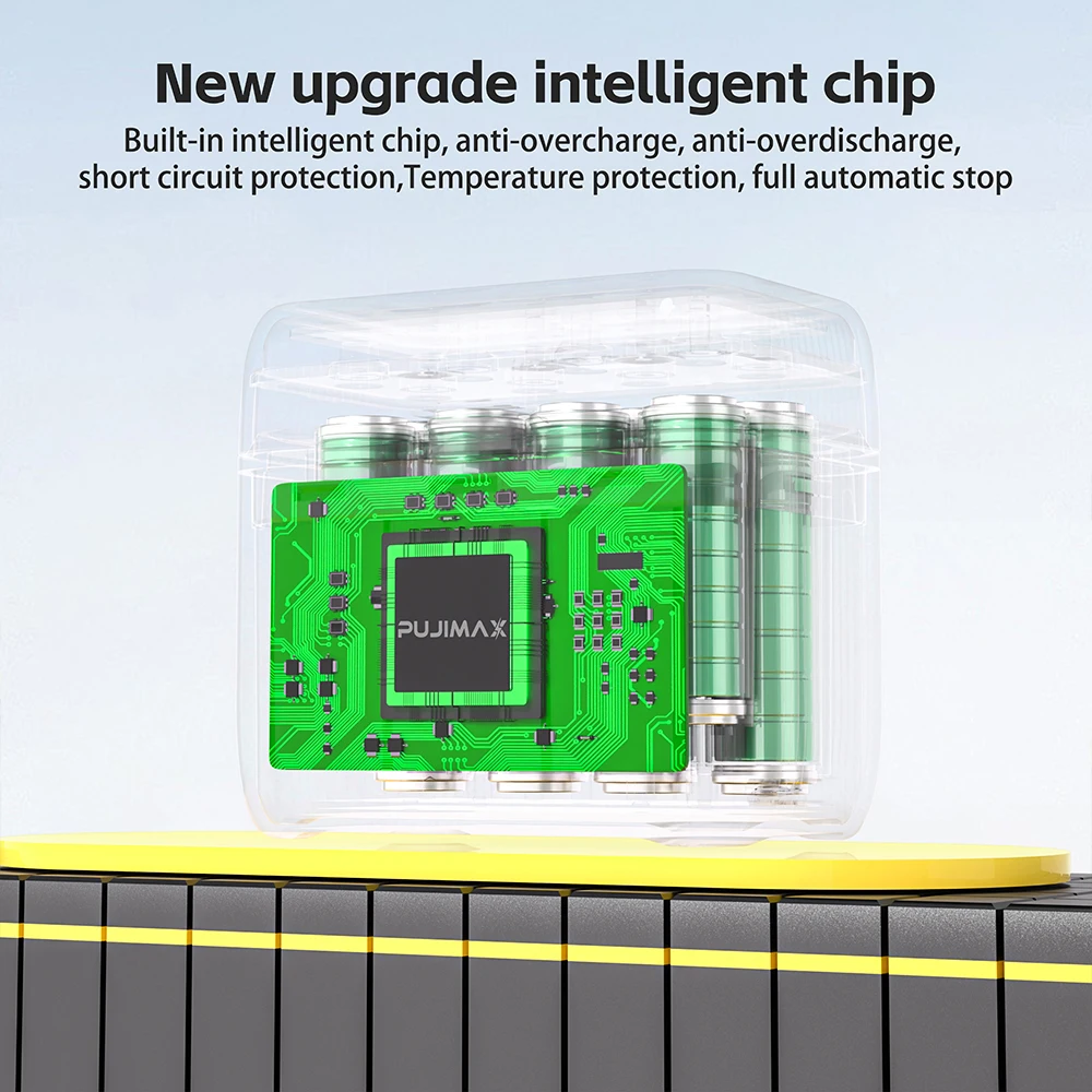 PUJIMAX Rechargeable 1.5V 1100mWh 3400mWh Lithium Battery With Fast Charging Box High Capacity Lithium Battery Constant Output