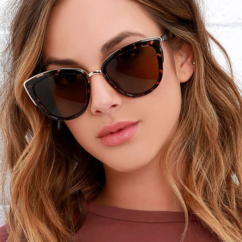 Retro Sunglasses Female Brand Designer Sexy Sunglasses Female Fashion Metal Frame Personality Gradient