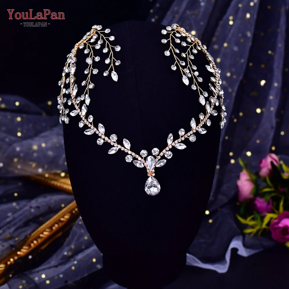 YouLaPan Bridal Forehead Accessories Bride Rhinestone Headband Wedding Hair Comb Handmade Women Headdress For Party HP466 ﻿