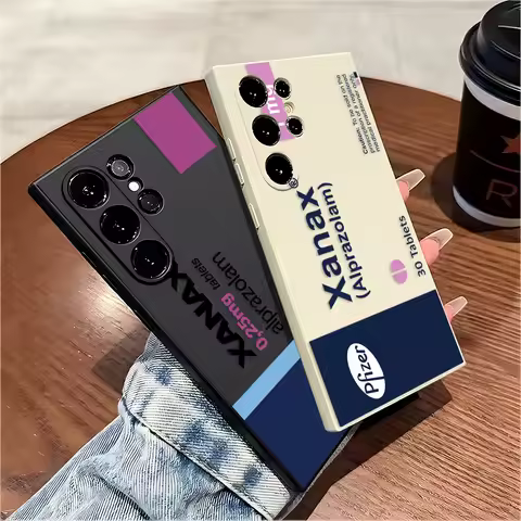 XANAX Chill Pill Phone Case For Samsung Galaxy S25 S24 S23 S22 S21 S20 S10 Note 20 10 Edge Lite Ultra Plus FE 4G 5G Cover