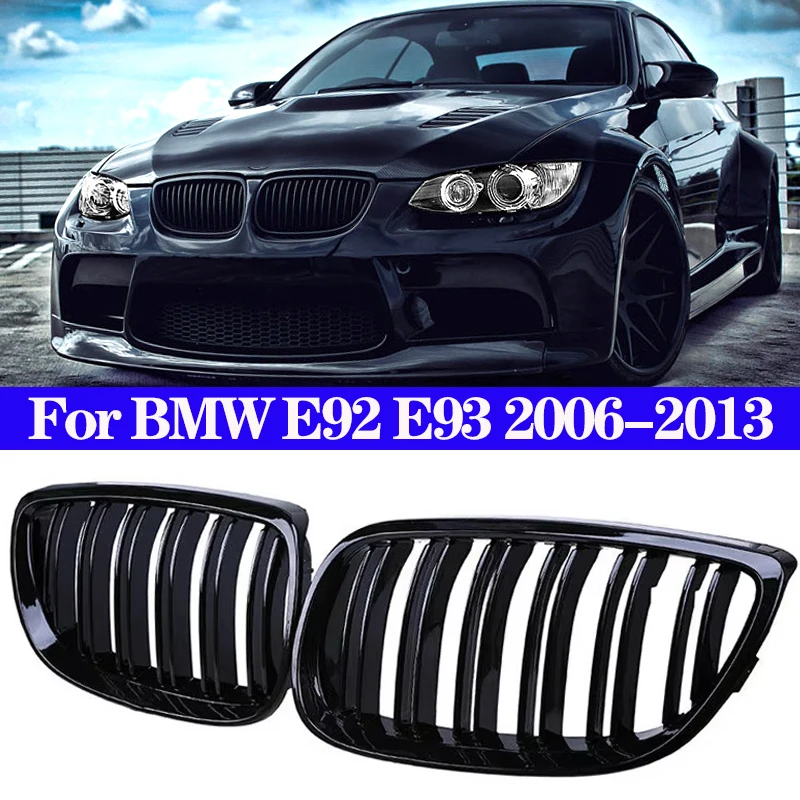 

Car Style Gloss Black Front Kidney Double Slat Grill Grille For BMW E92 E93 3-Series 328I 335I Coupe 2006-2013 Racing Grills