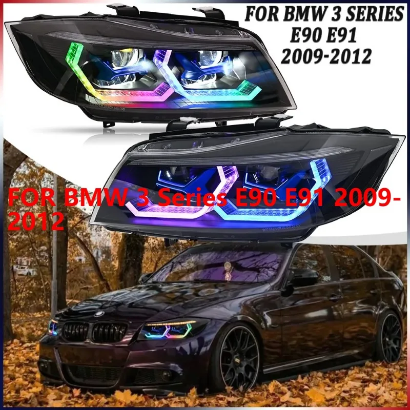 

Для BMW 3 серии E90 E91 2009-2012, 1 комплект RGB светодиодных фар передней лампы DRL в сборе