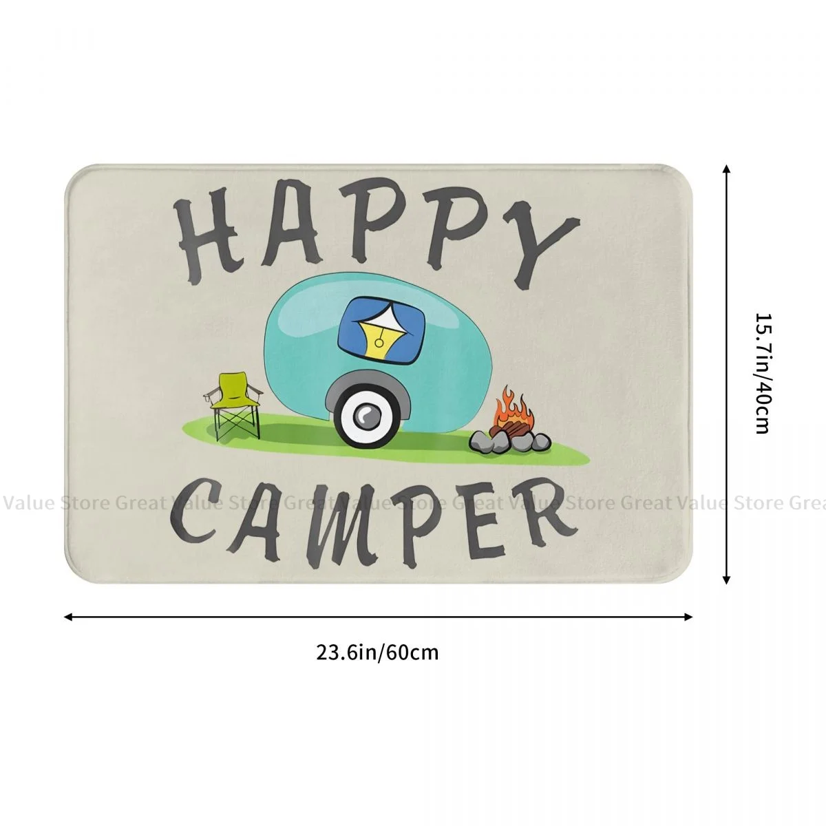 Bathroom Mat Happy Camping Trailer Camper Doormat Kitchen Carpet Balcony Rug Home Decor