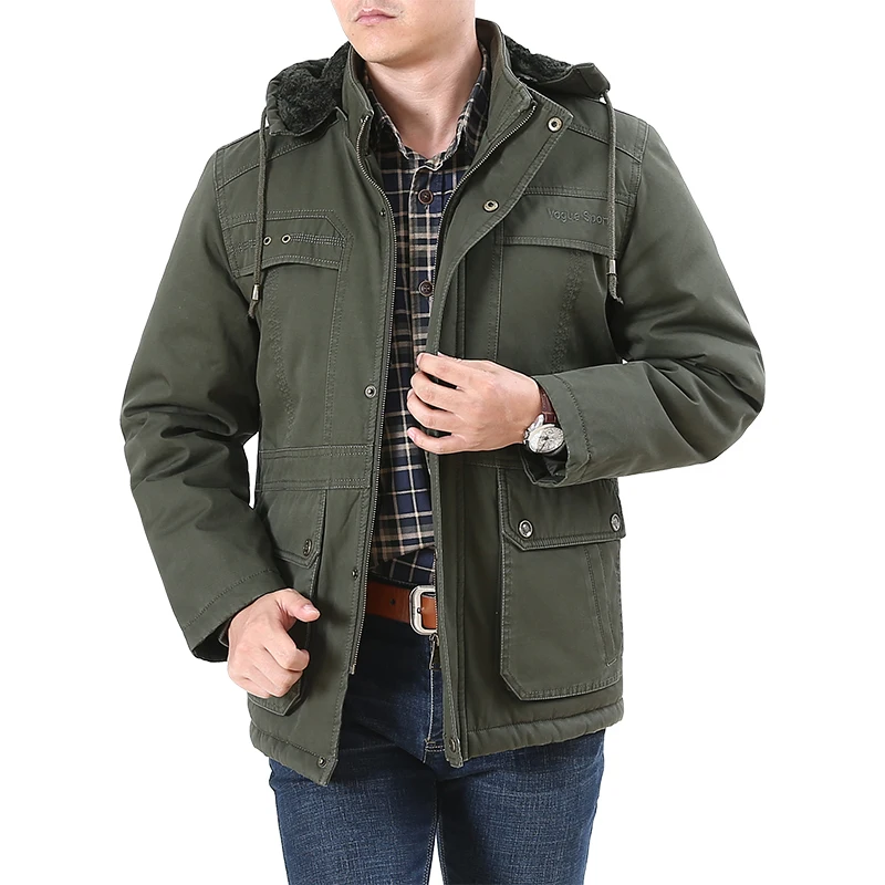 

Мужская зимняя утепленная хлопковая куртка на флисовой подкладке, повседневная, средней длины, свободного кроя, рабочая одежда, теплая верхняя одежда для отдыха
