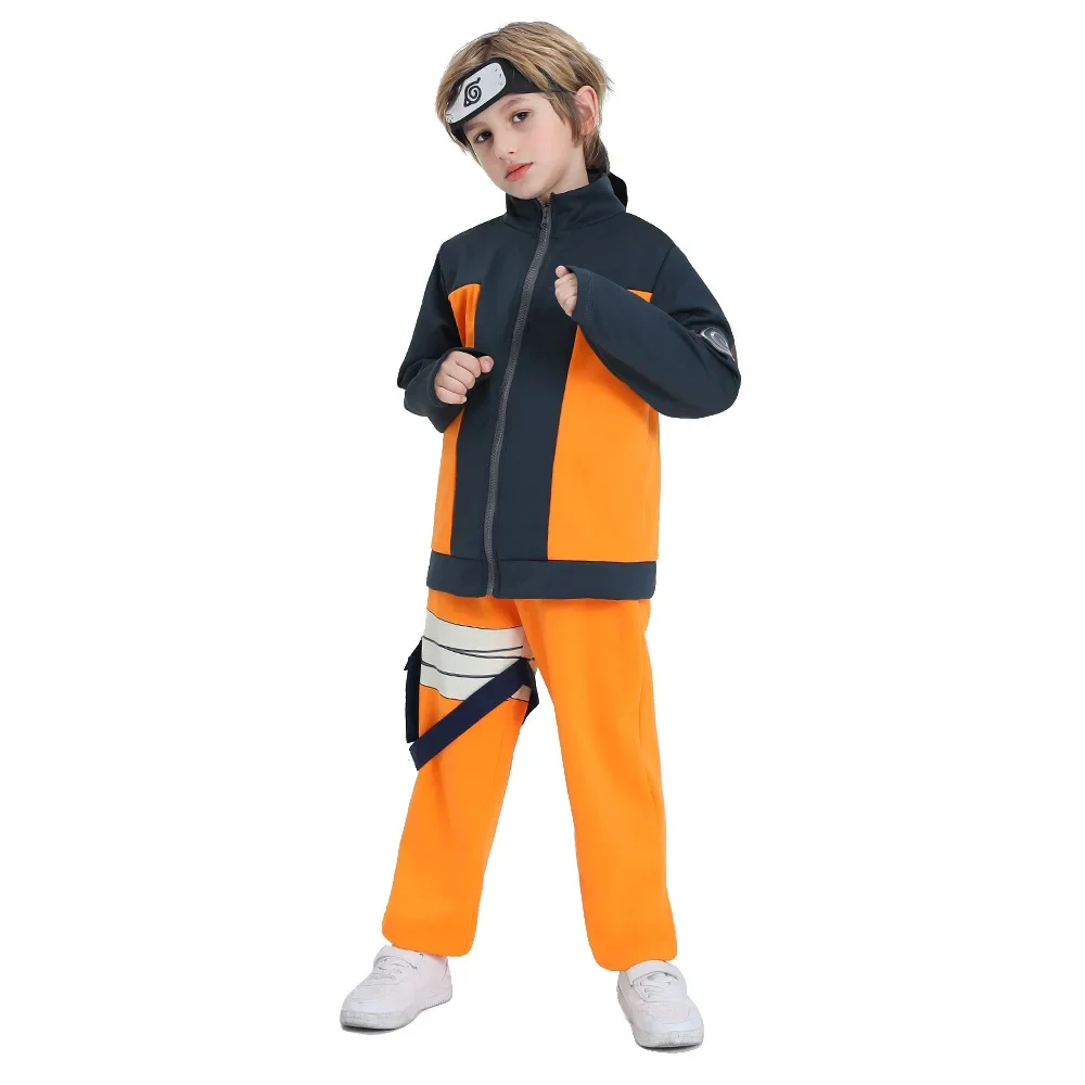 Children Clothes Sets Boys Anime Ninja Naruto Anime Cosplay Costumes Kids Fancy-dress Halloween Carnvial Dress-up Party Outfit