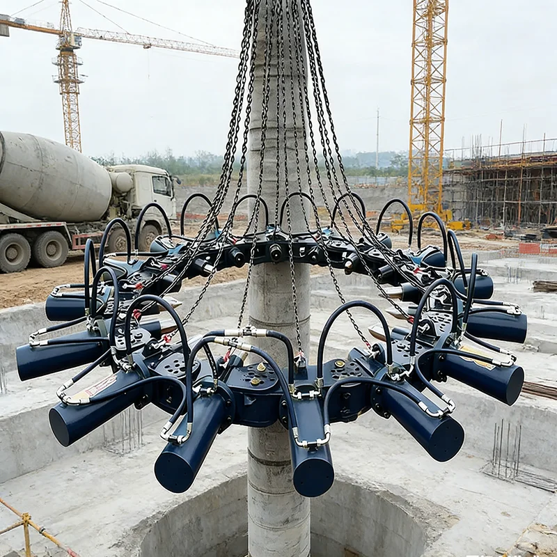 High Power Hydraulic Pile Breaker Attachment,Concrete Pile Cutting Machine, Professional Pile Breaking Equipment for Foundation