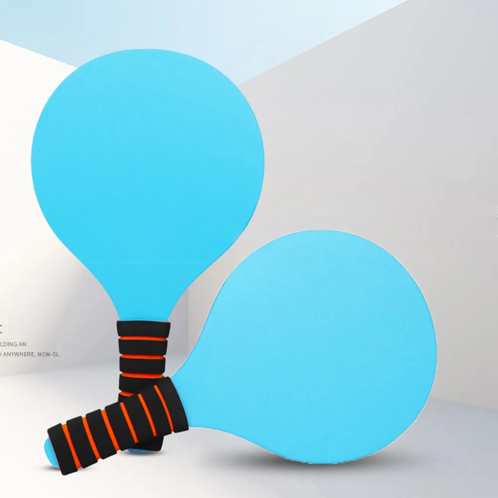 

1Pair Badminton Wood Paddles Large Surface Stable Control Beach Ball Game Racket Increased Thickened Board for Adults