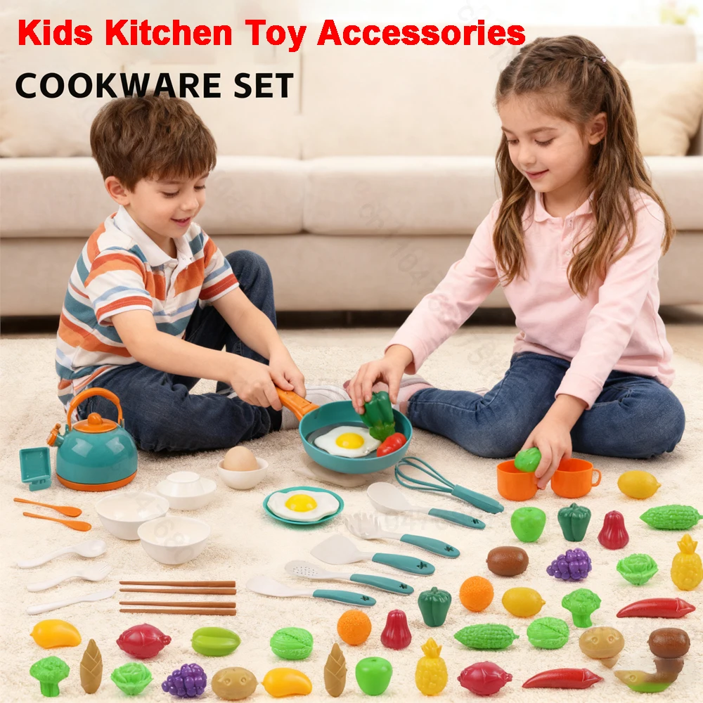 مجموعة ألعاب المطبخ الصغيرة الممتعة لقطع الفواكه والخضروات مع ألعاب الطبخ التظاهرية لعبة تعليمية للأطفال هدية عيد الميلاد #1